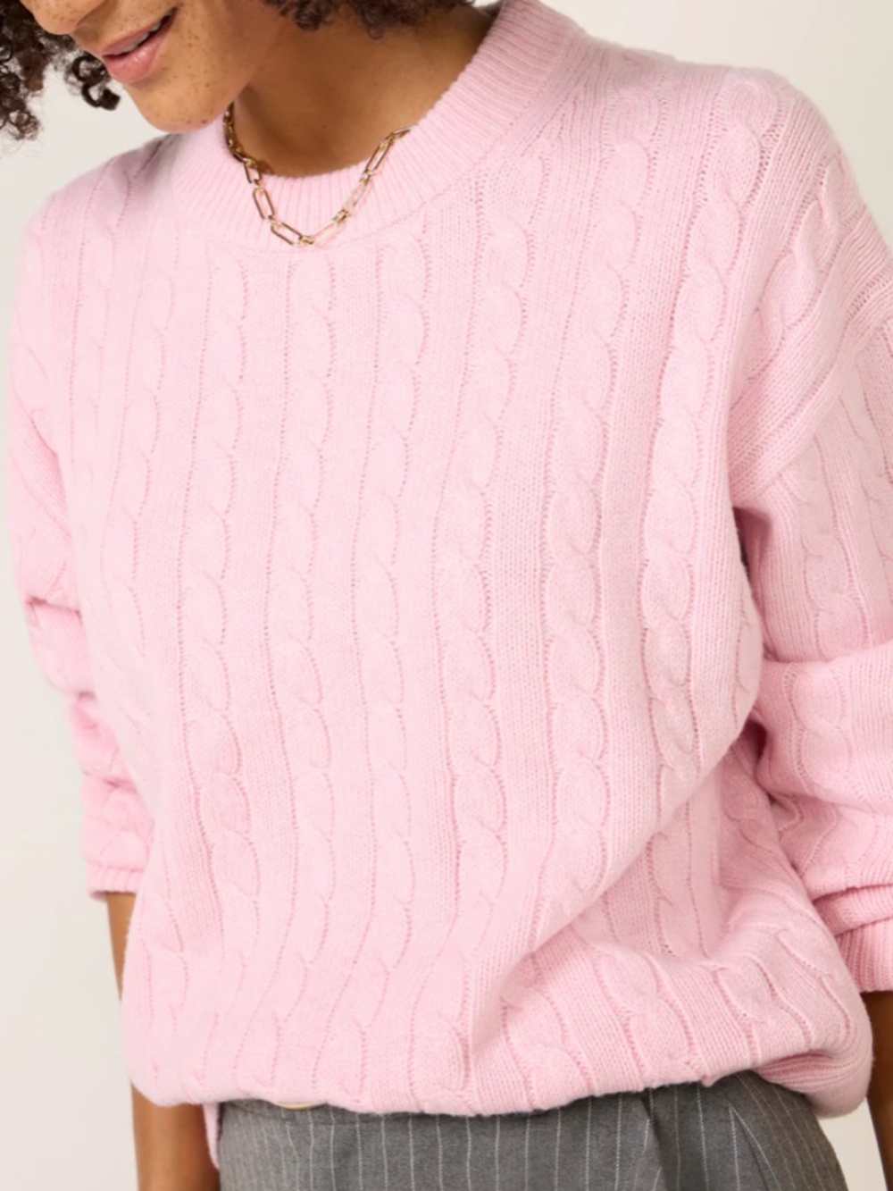 NWOT Alex Mill Cable Crew Sweater - Pink, L
